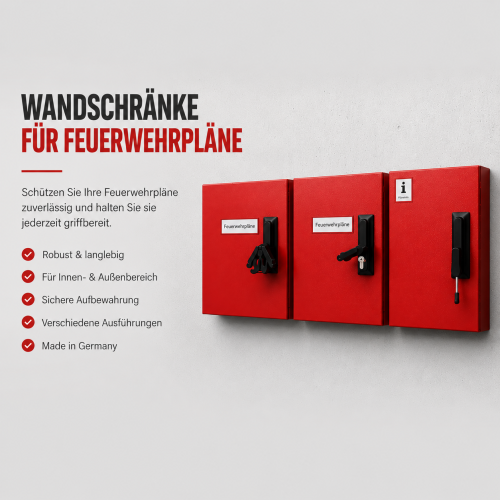 Wandschränke für Feuerwehrpläne DIN A3 DIN A