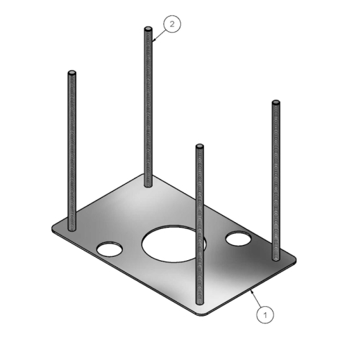 Ankerplatte für Edelstahlsäule K6