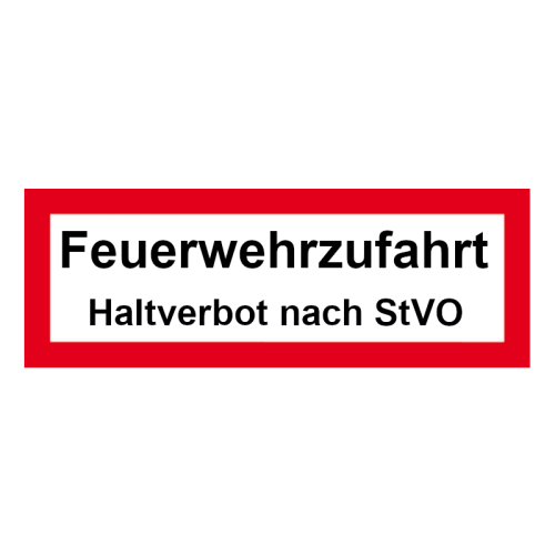 FW Hinweisschild Feuerwehrzufahrt Haltverbot nach StVO A 594x210 mm