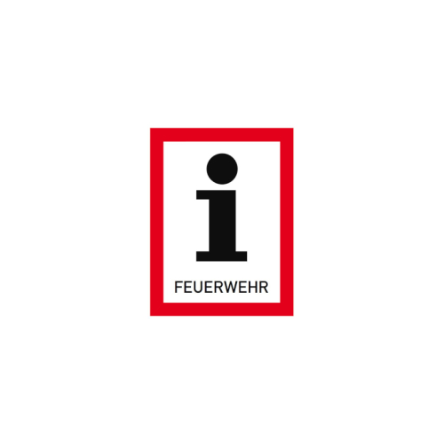 FW Hinweisschild Feuerwehrinformation I F 50x75 mm