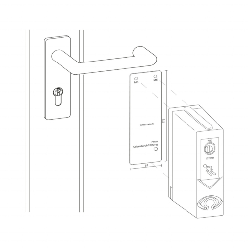 Montageplatte RAL 6029 für Brandschutztüren (Türwächter und Fensterwächter) zum kleben