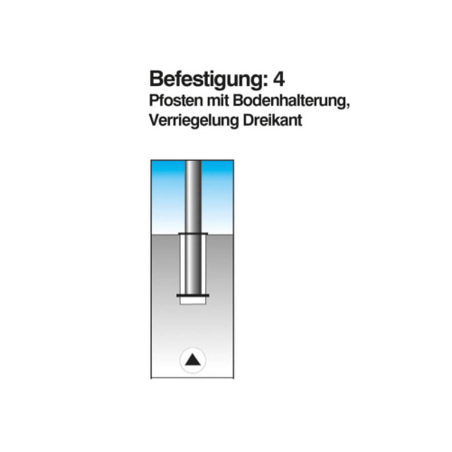 Absperrpfosten Dreikant (M12) mit Bodenhülse