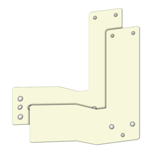Gekröpfte Montageplatte langnachleuchtend für EH-Türwächter an Stangengriffen 50 mm DIN Links