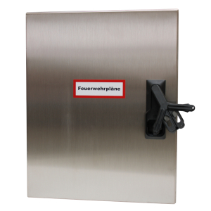 Wandschrank für Feuerwehrpläne V2A A3 PHZ Doppelschwenkhebel