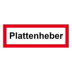 FW Hinweisschild Plattenheber F 52x150 mm