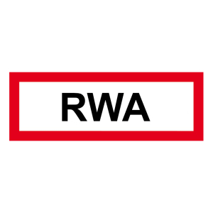 FW Hinweisschild RWA F 297x105 mm
